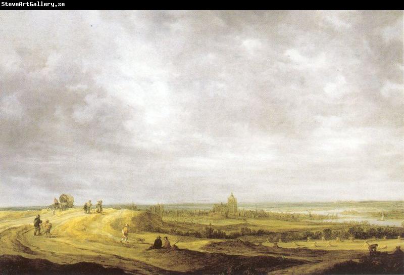 Jan van Goyen Rivierlandschap met gezicht op Arnhem.